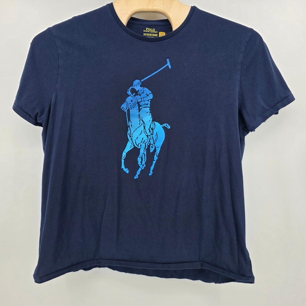 Polo Ralph Lauren Mens XXL Navy Blue Big Pony Graphic Short Sleeve T-Shirt
